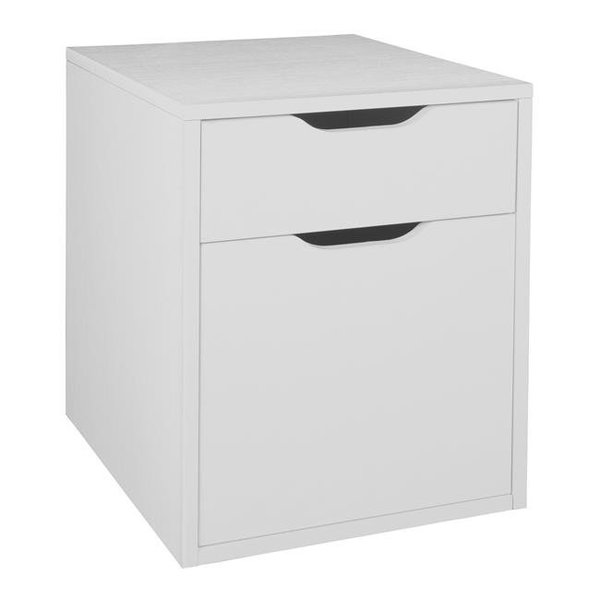 Niche Niche NPBF19WH Modern Freestanding Box File Pedestal with No Tools Assembly; White Wood Grain NPBF19WH